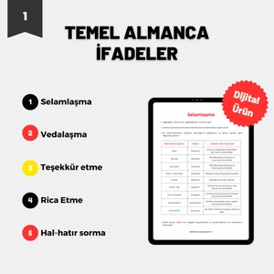 1000 Temel Almanca Cümle Almanca Fiiller, Almanca Kelimeler, Önemli İpuçları Bild 2