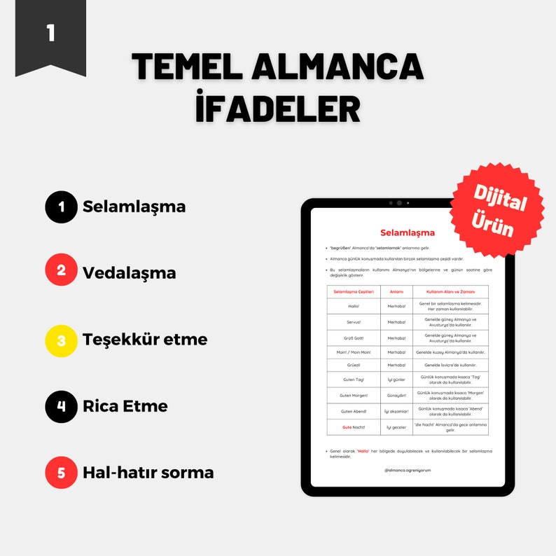 1000 Temel Almanca Cümle Almanca Fiiller, Almanca Kelimeler, Önemli İpuçları image 2