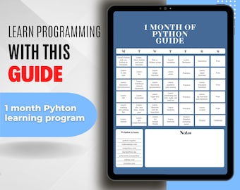 Python Learning Guide for Beginners, One Topic for Each Day for One Month [Digital Product]