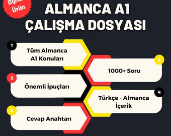 Almanca A1 Alistirma Dosyasi (Tüm A1 Konulari, 1000+ Soru, Cevap Anahtari)