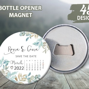 Minimalistische Save the Date Kalender Magnet Flaschenöffner Benutzerdefinierte Hochzeitsbevorzugung