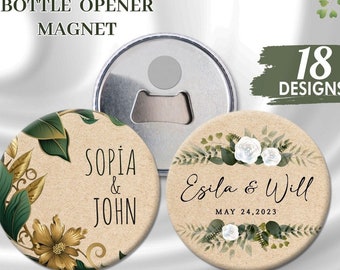 Personalized Wedding Magnets Wedding Favor For Guests in Bulk Magnetic Bottle Opener Custom Cap Opener Gift