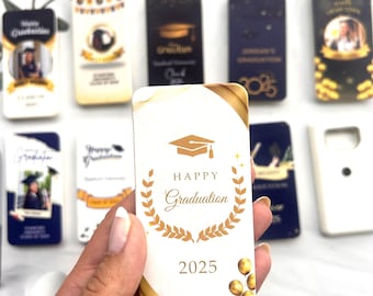 Personalized Graduation Bottle Opener Magnet – Class of 2025 Favor