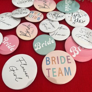 Personalized Bachelorette Party Pins, Custom Party Pin Badge, Bridesmaid Pin, Team Bride, Team Groom