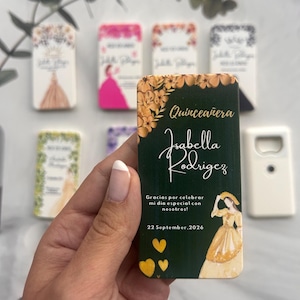 Quinceañera Bottle Opener Magnet Favor,Sweet 16 Party Favor, Mis Quince Anos