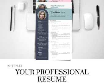 Canva Minimalist Modern Professional Resume Template, Easy to edit and read, Clean Resume, PDF Printable, CV, Curriculum Vitae for a new Job