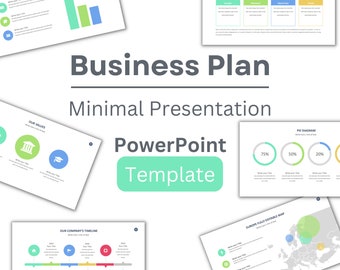 Versatile Business Plan Powerpoint Template: Clean, Minimalistic Design with 64 Unique Slides and 500+ Editable Icons