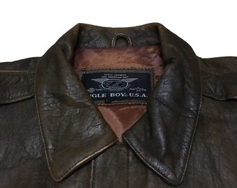 希少なデザイン ヴィンテージ ブランド Bugle Boy アメリカ製 レザー