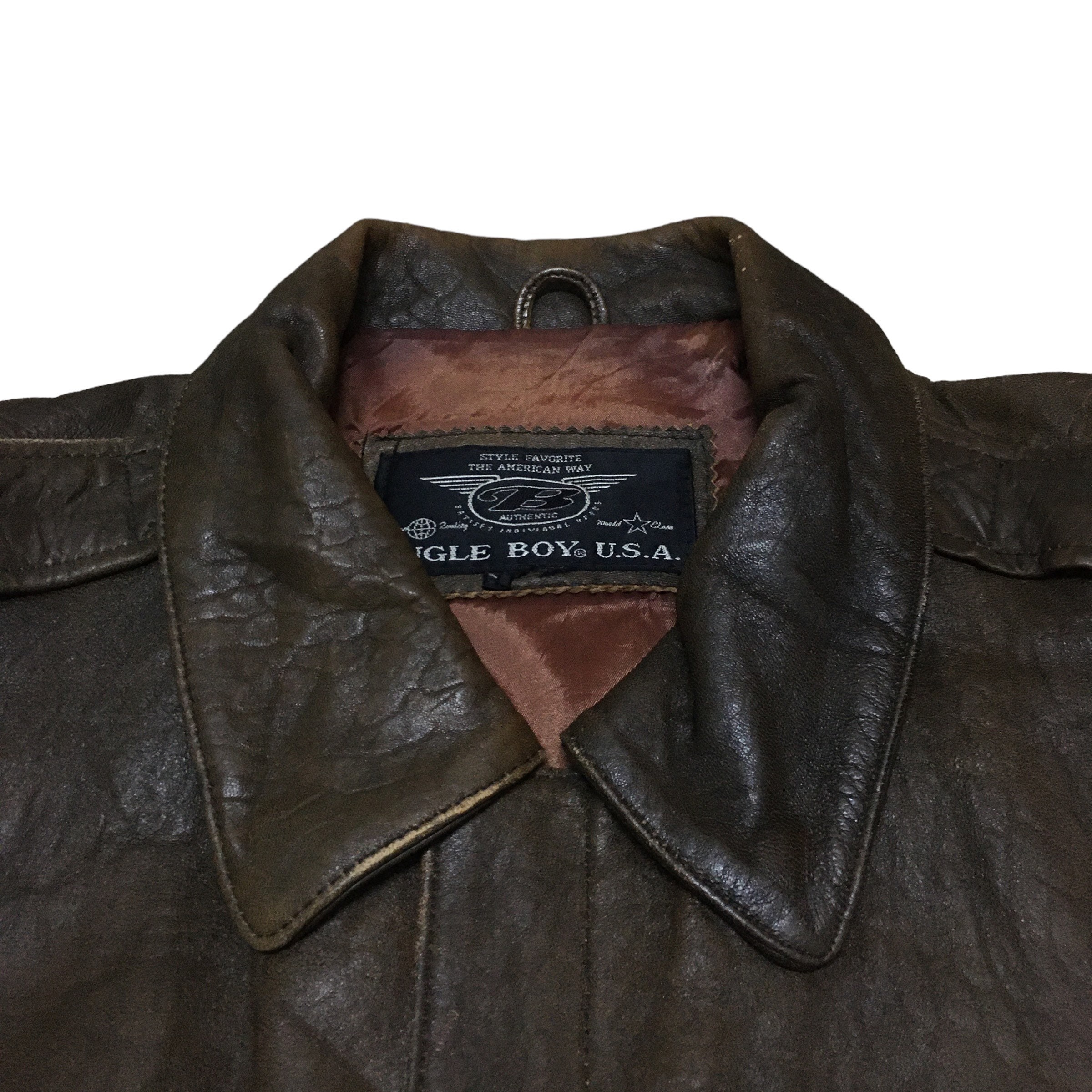 Rare Design Vintage Brand Bugle Boy Made in Usa Leather Rare Design Vintage Brand Bugle Boy Made in Usa Leather