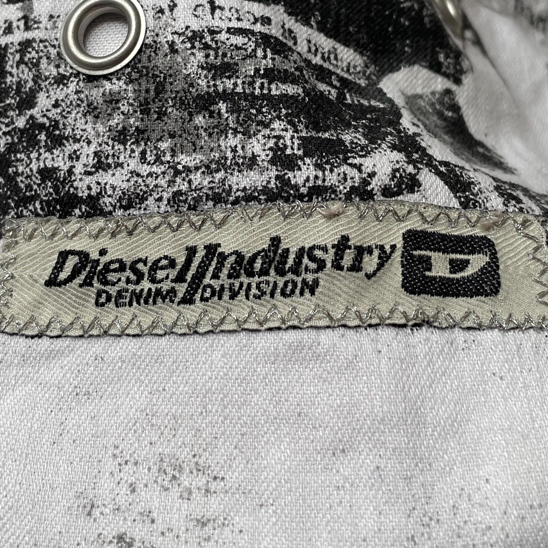 Rare Design Vintage Brand Diesel Fullprint Denim Shirt 2000s