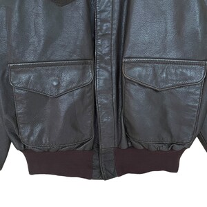 Rare Design Vintage Brand Avirex Leather Fly Jacket 1990s image 3