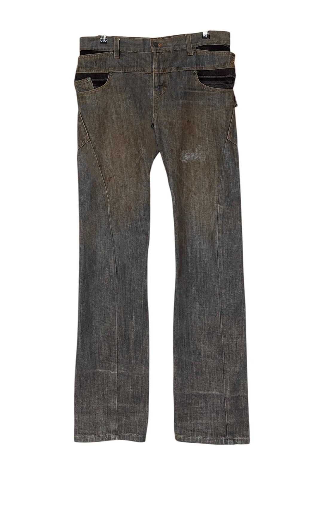 Rare Vintage Japanese Brand Breath Mint Double Waist Jeans 2000s