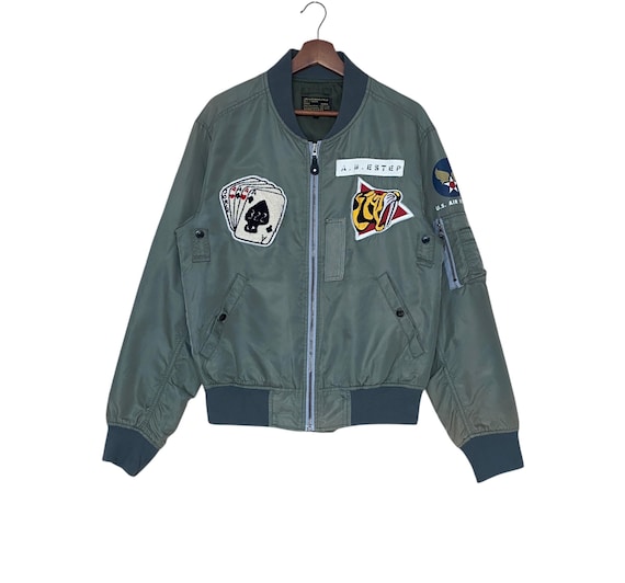 Aspesi, Rare Design Vintage Brand Aspesi Blu & Co MA-1 Fly Jacket 2000s