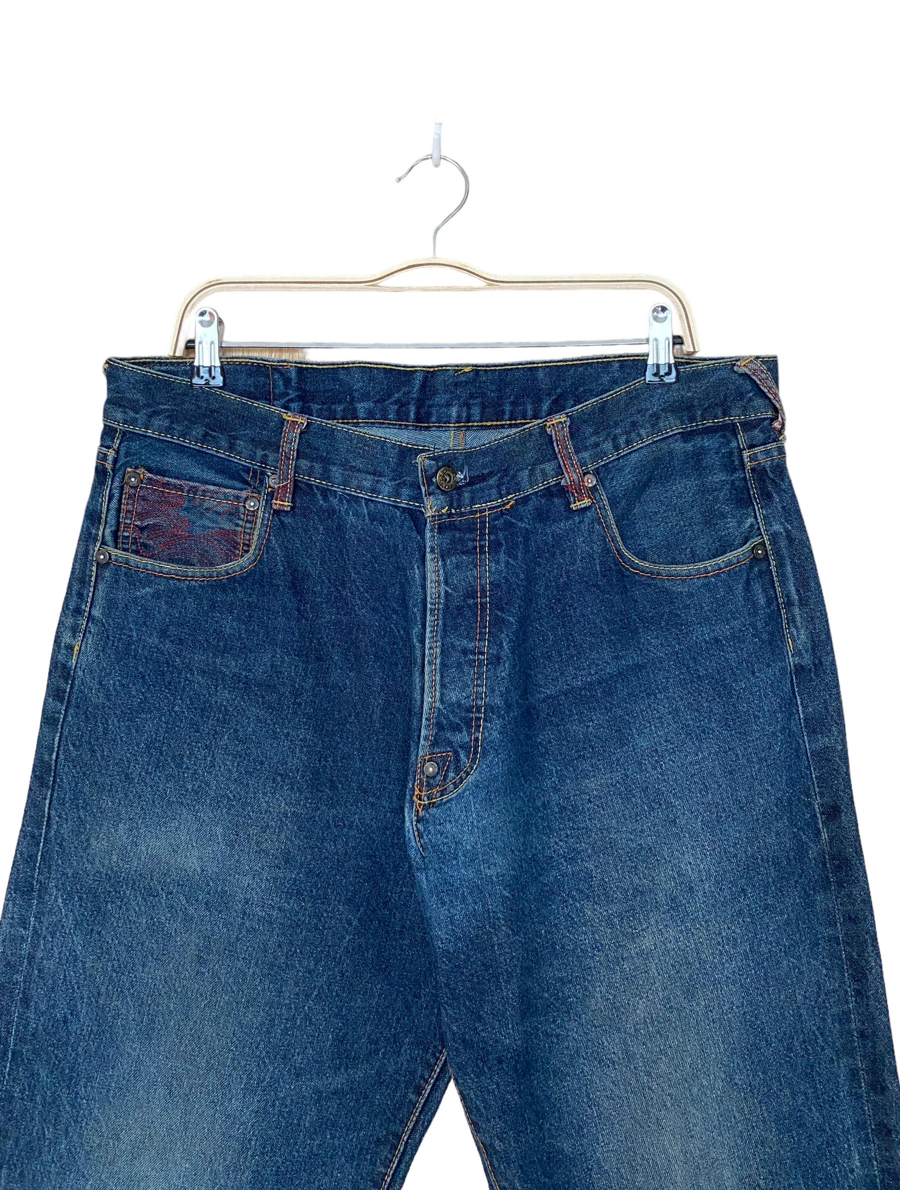 Rare Vintage Japanese Brand Red Monkey Sukajan Jeans 2000s