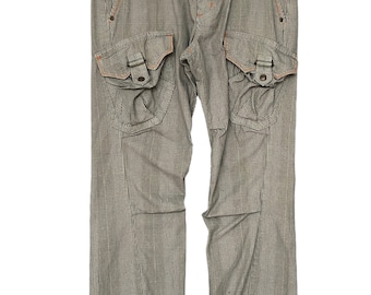 Rare Design Vintage Brand Edwin Checkered Multi Pocket Cargo Pants 1990s