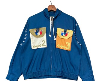 Rare Vintage Brand Emblem Zipper Jacket 1990s
