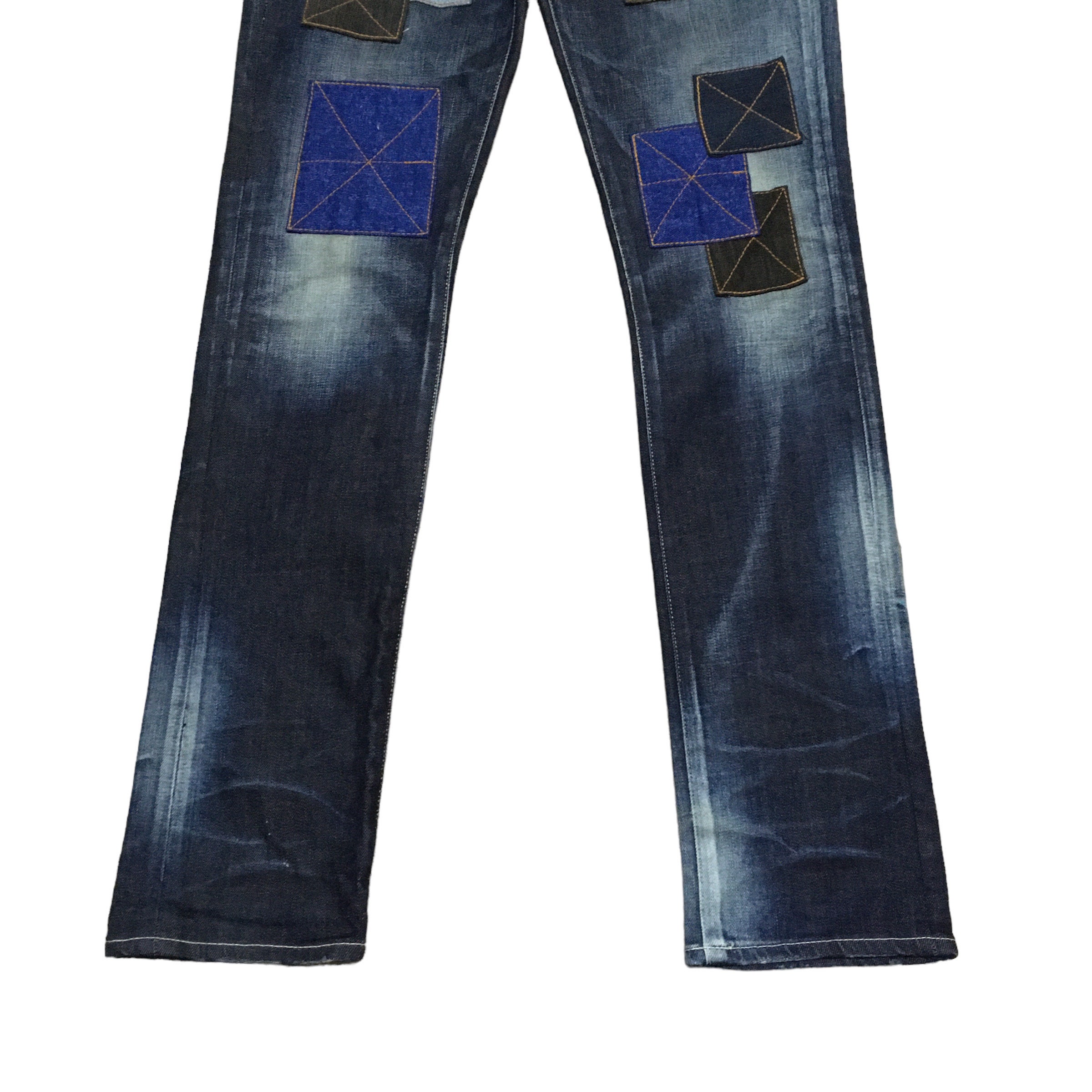 Rare Vintage Japanese Brand Vanquish Patchwork Jeans 2000s Rare Vintage Japanese Brand Vanquish Patchwork Jeans 2000s