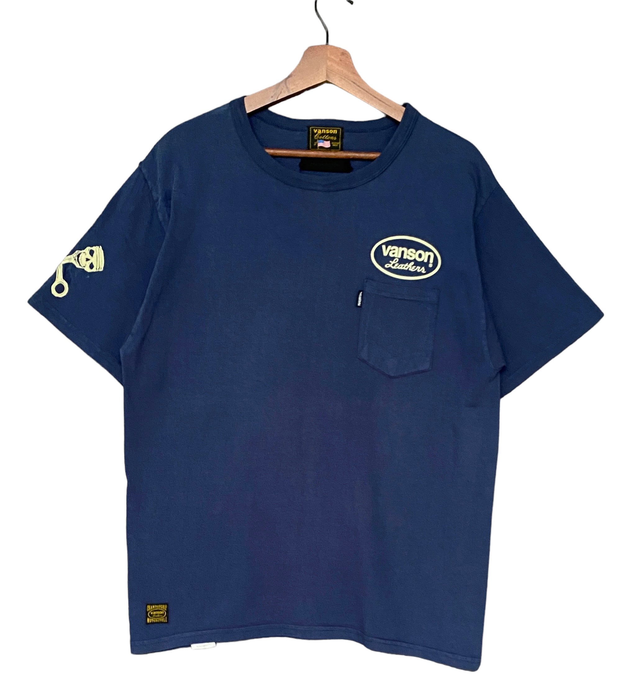 Rare Design Vintage Brand Vanson Leather Jack Rose T-shirt 2000s