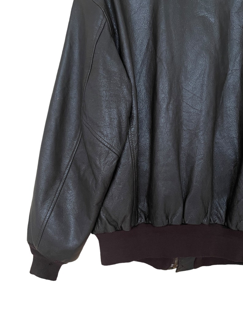 Rare Design Vintage Brand Avirex Leather Fly Jacket 1990s image 4