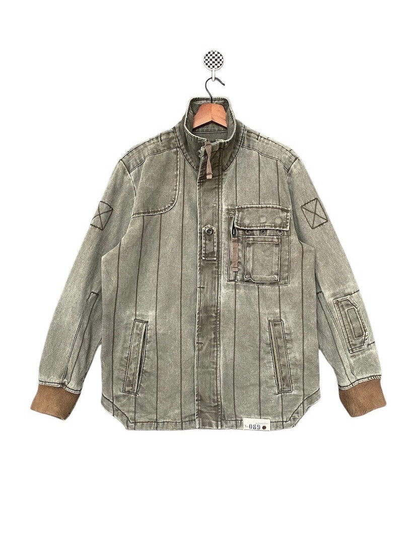 Rare Design Vintage Brand Alphasophy Avant Garde Military Jacket
