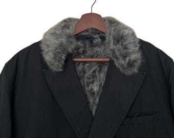 Rare Vintage Japanese Brand FUGA Fur Trench Coat 2000s - Etsy