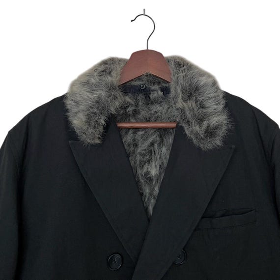 Rare Vintage Japanese Brand FUGA Fur Trench Coat 2000s - Gem