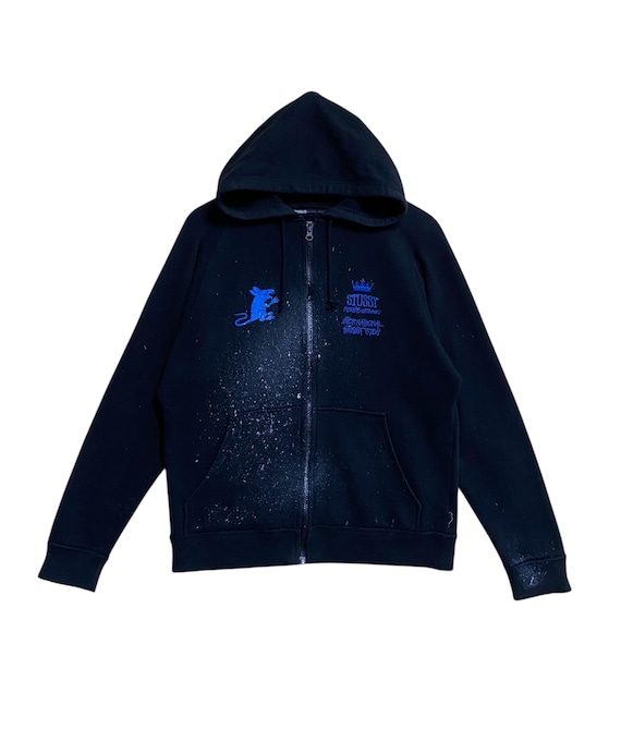 Rare Design Vintage Brand Stussy X Neighborhood Painting Zipper