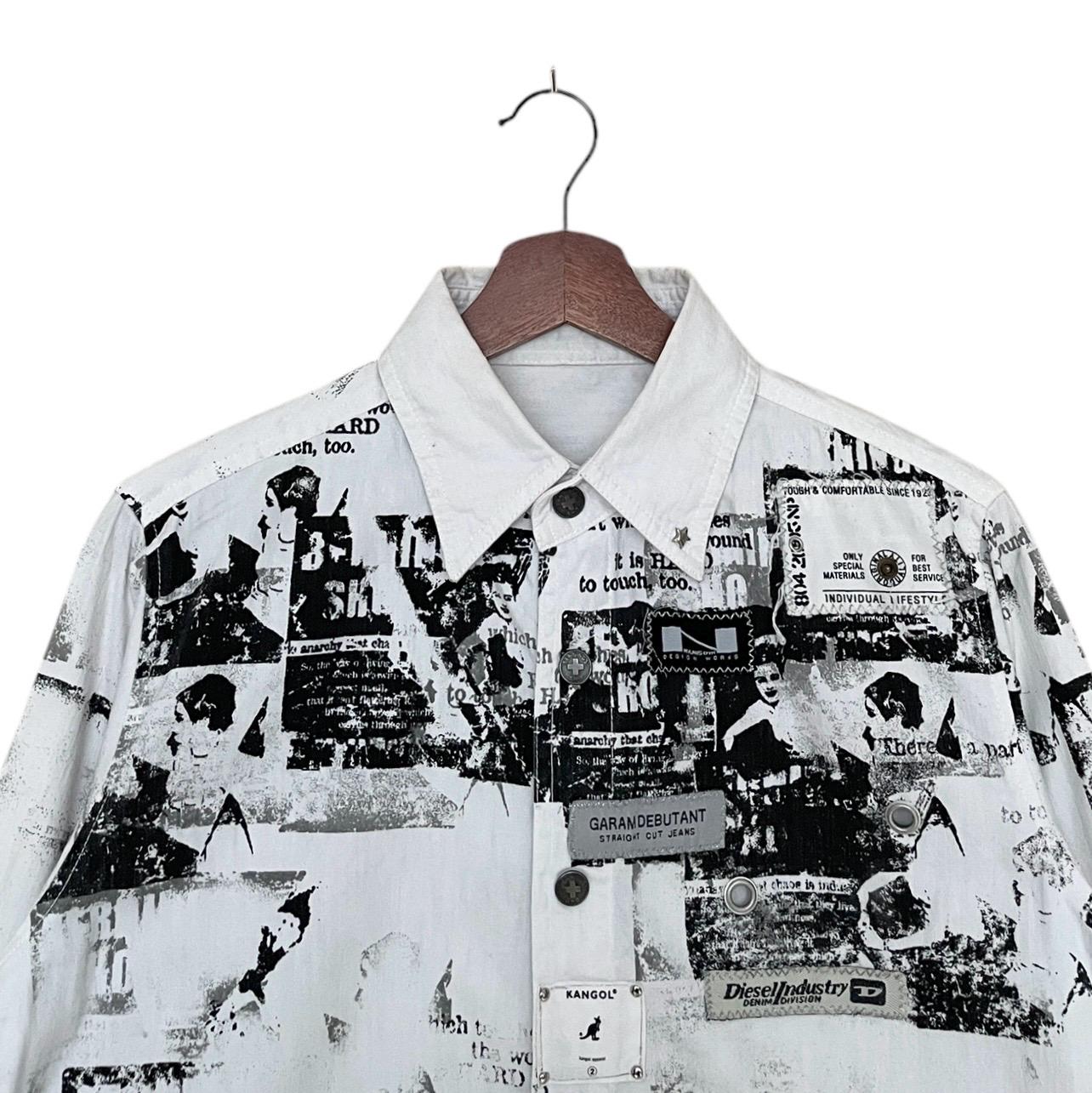 Rare Design Vintage Brand Diesel Fullprint Denim Shirt 2000s