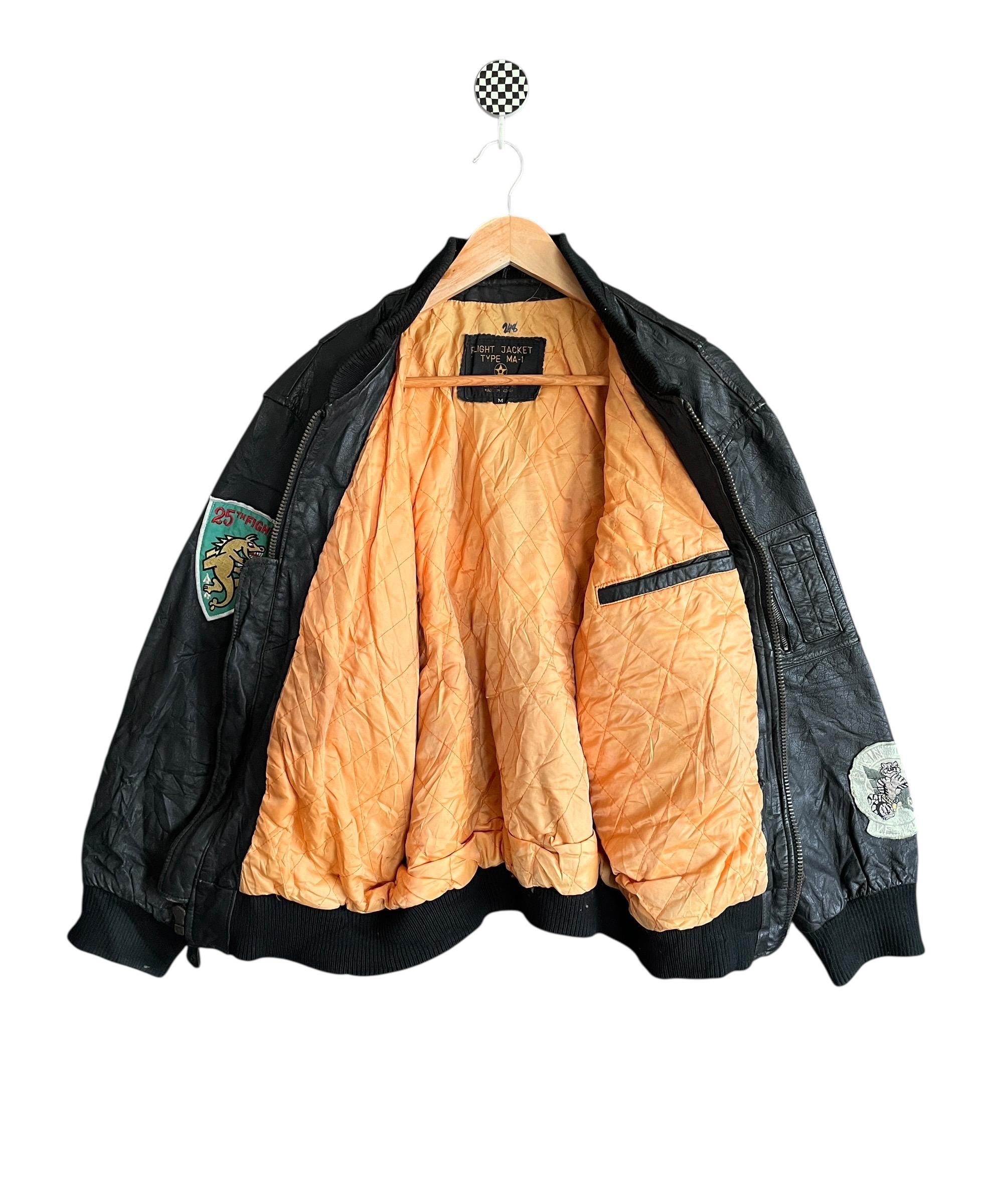 Very Rare Vintage Brand MA-1 Leather Flight Jacket 1980s - Etsy