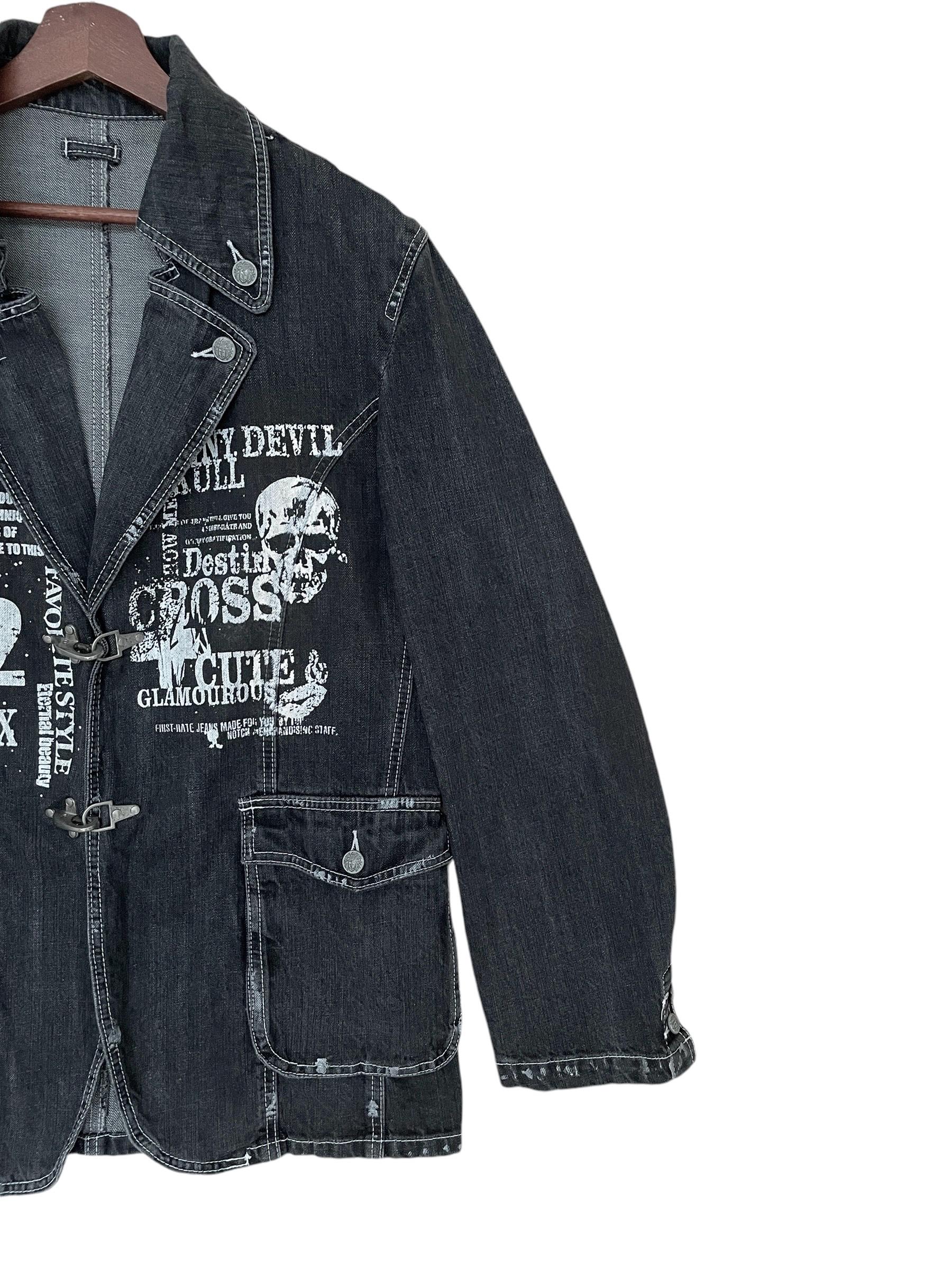 Rare Vintage Japanese Brand Archive Skull Punk Denim Jacket