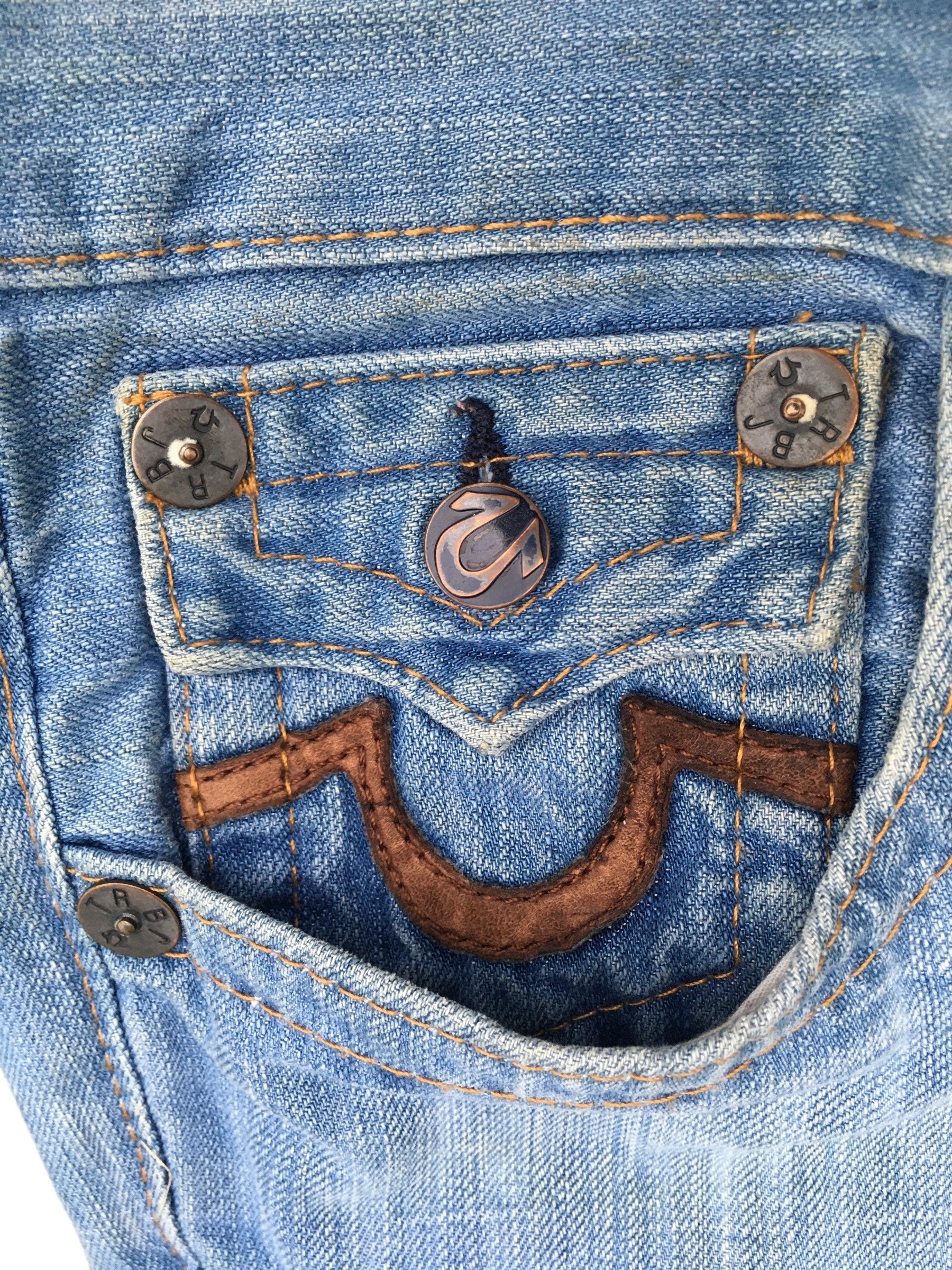 Rare Design Vintage True Religion Leather Logo Jeans 2000s - Etsy