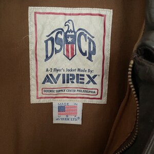 Rare Design Vintage Brand Avirex Leather Fly Jacket 1990s image 7