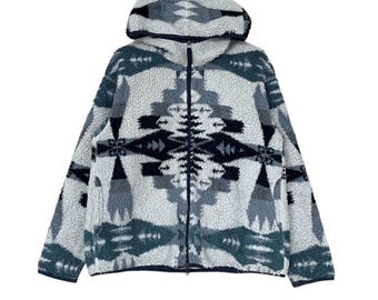 Rare Vintage Brand Pendleton Navajo Fleece Hoodie 1990s