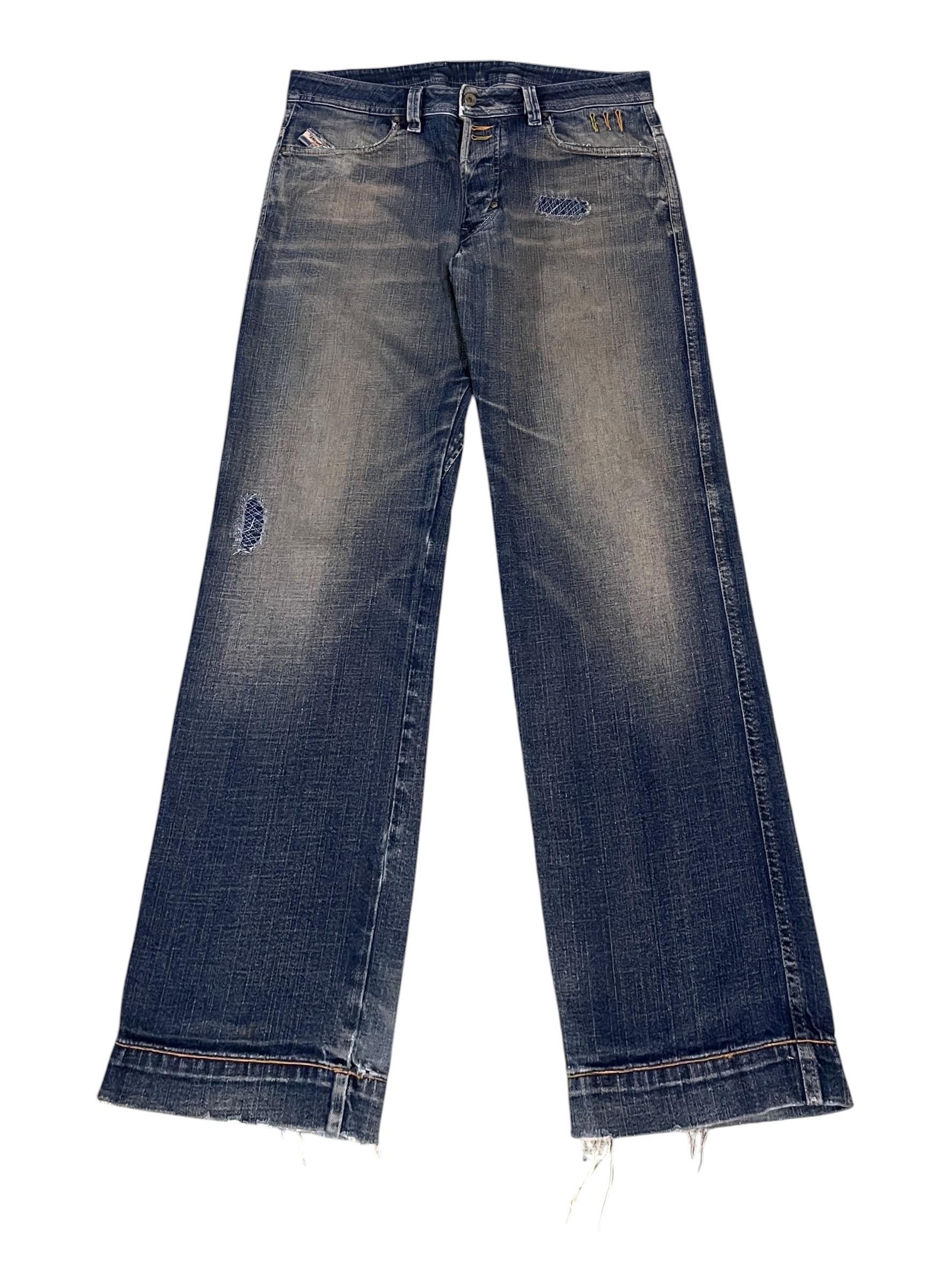 パンツ diesel ripped flared denim Y2K swag 00s Diesel Ripped Jeans - Etsy