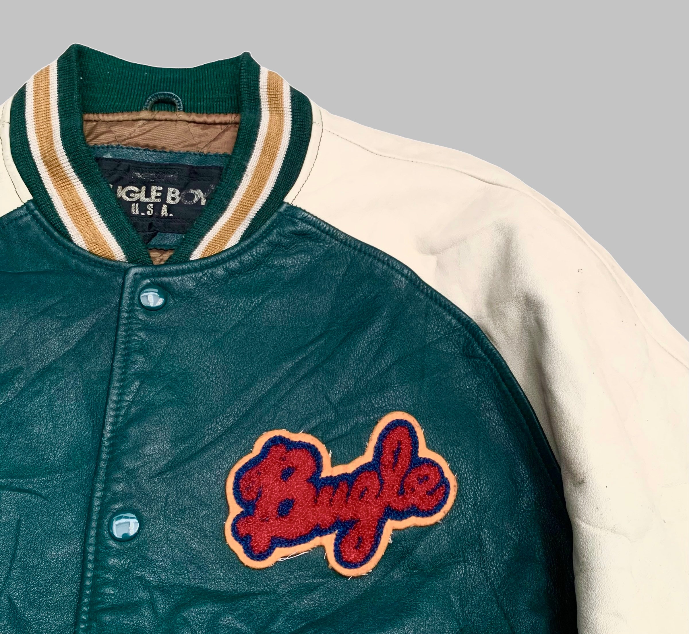 Vintage Brand the Bugle Boy Leather Varsity Jacket 1980s - Etsy