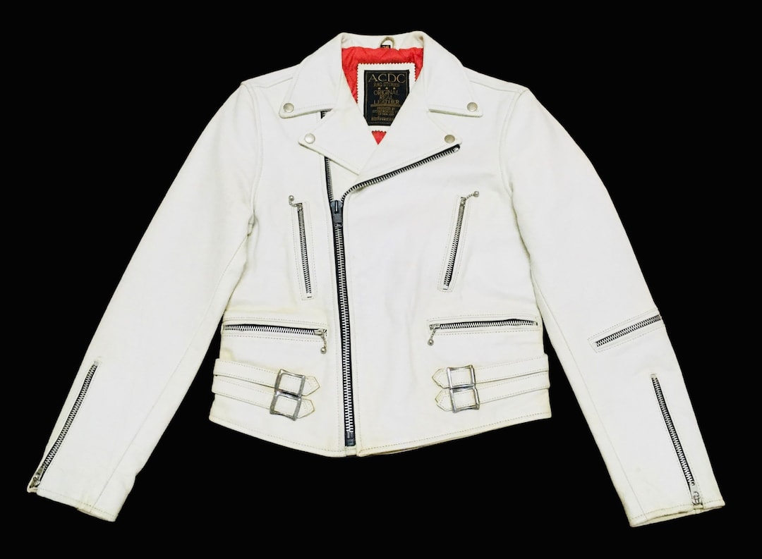 Rare Vintage Brand ACDC Double Collar Leather Jacket 1990s - Etsy