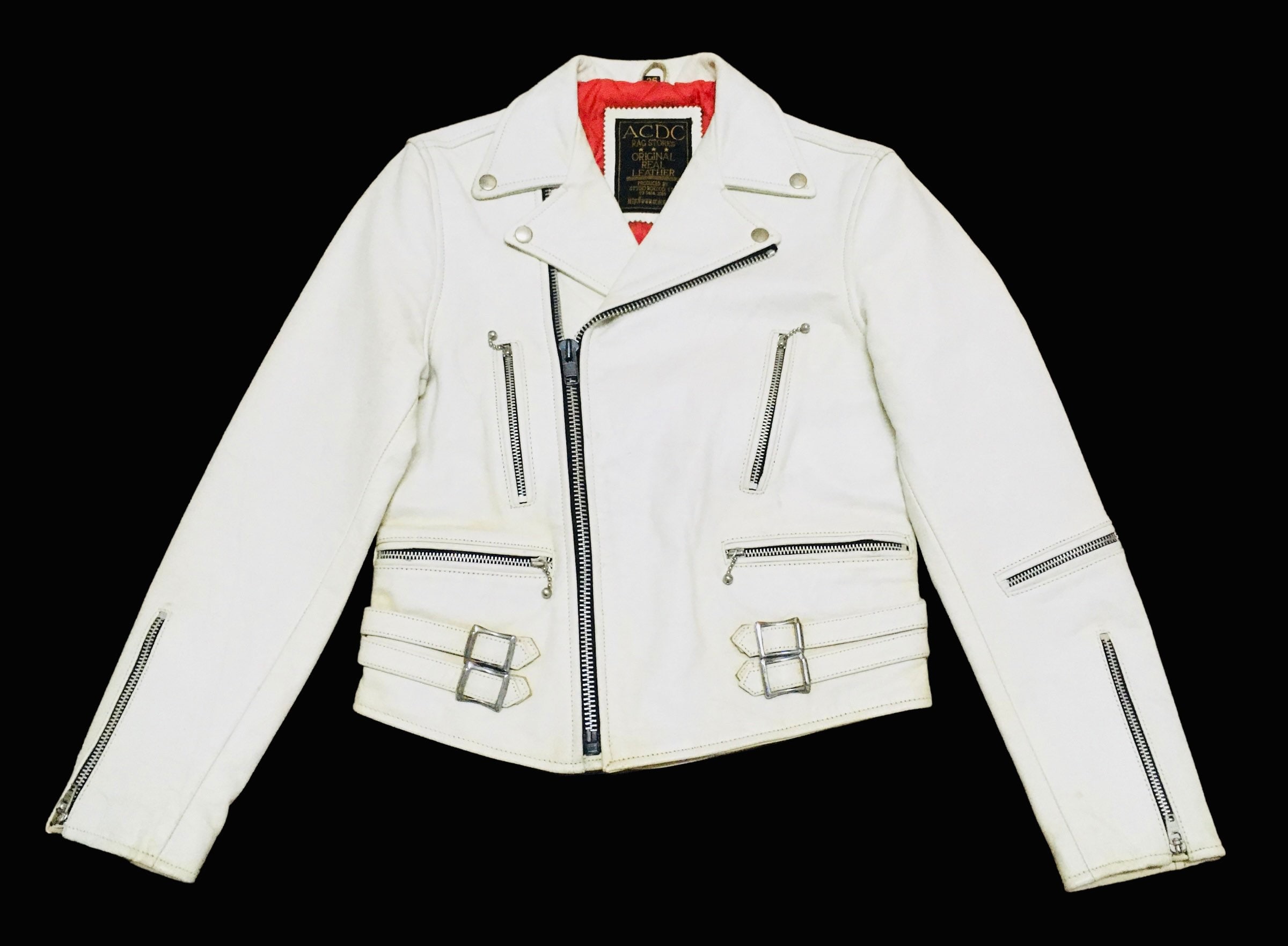 Rare Vintage Brand ACDC Double Collar Leather Jacket 1990s Rare Vintage Brand ACDC Double Collar Leather Jacket 1990s