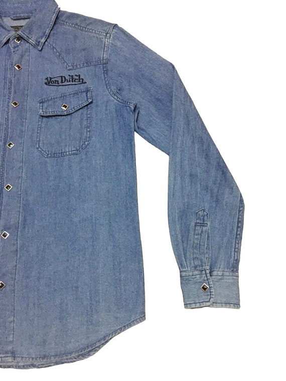 Jean Vintage Von Dutch 2002 - Denim Bleu Brodé Kustom - Taille 34x32 - Neuf Sans étiquette
