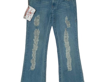 Rare Design Vintage True Religion Leather Logo Jeans 2000s