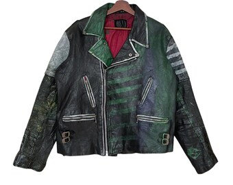 Vintage 90's Leather Wear Japanese Style Jacket - Etsy