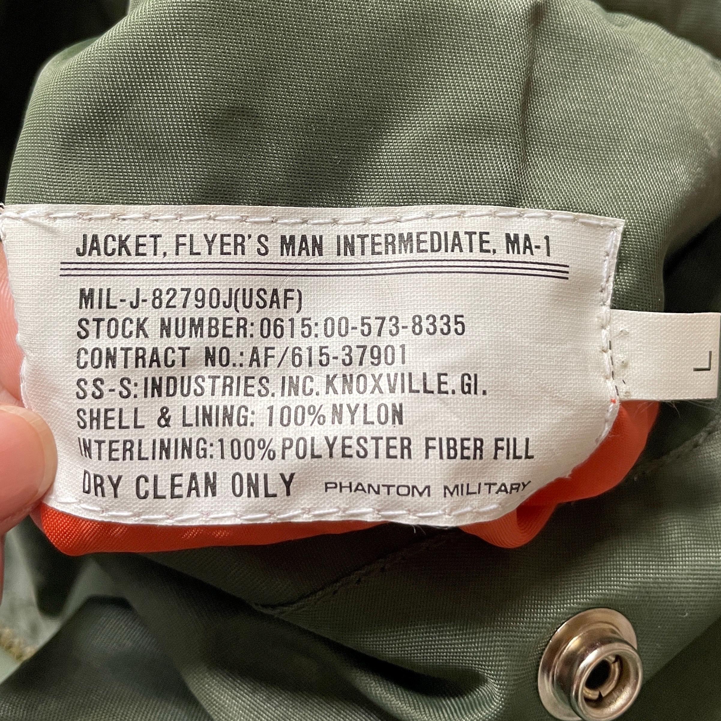 90s ma-1 phantommilitary USA製 medium Rare Vintage Brand Phantom Military MA-1 Bomber Jacket 1990s