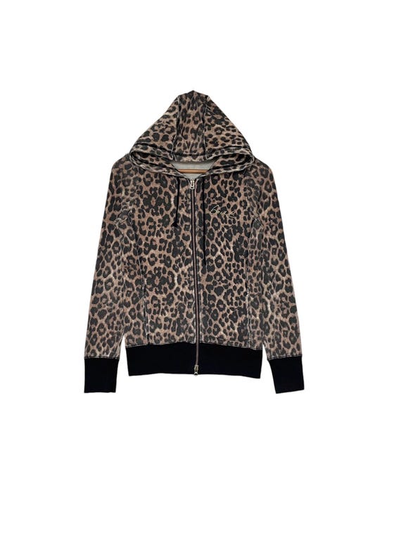 Rare Vintage Japanese Brand Moussy Leopard Hoodie 1990s - Etsy