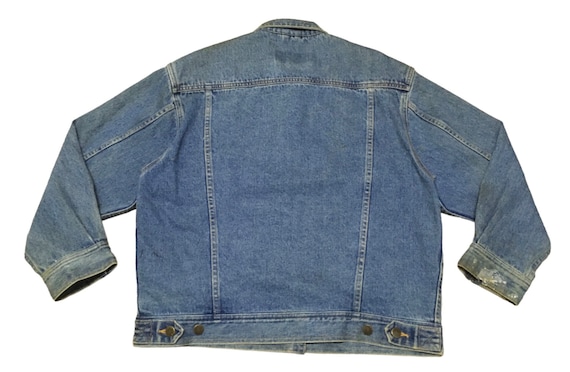ジャケット・アウター 90s Eddie Bauer outdoor denim jacket Eddie Bauer 90s Blue Denim Trucker Button Jean Jacket Mens