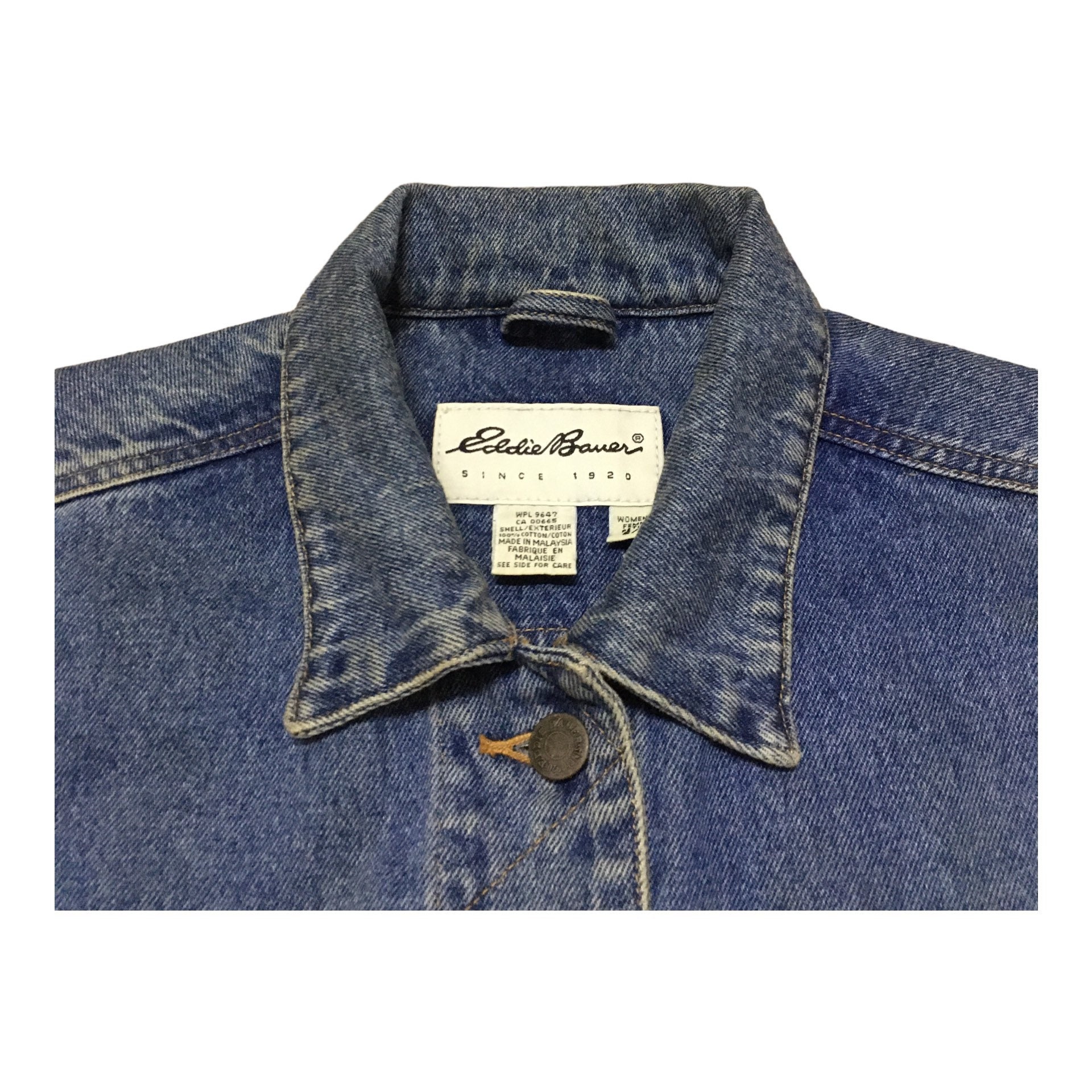 Rare Design Vintage Eddie Bauer Trucker Denim Jacket 1990s