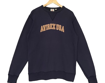 Rara sudadera vintage con logotipo grande de la marca japonesa Avirex de la década de 1990