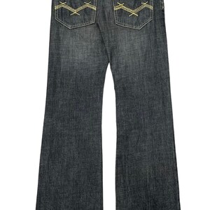 Rare Design Vintage Kiss Mark Big Logo Spell Out Jeans 1990s
