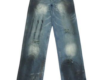 Rare Design Vintage Artinero Waxed Distressed Jeans 1990s