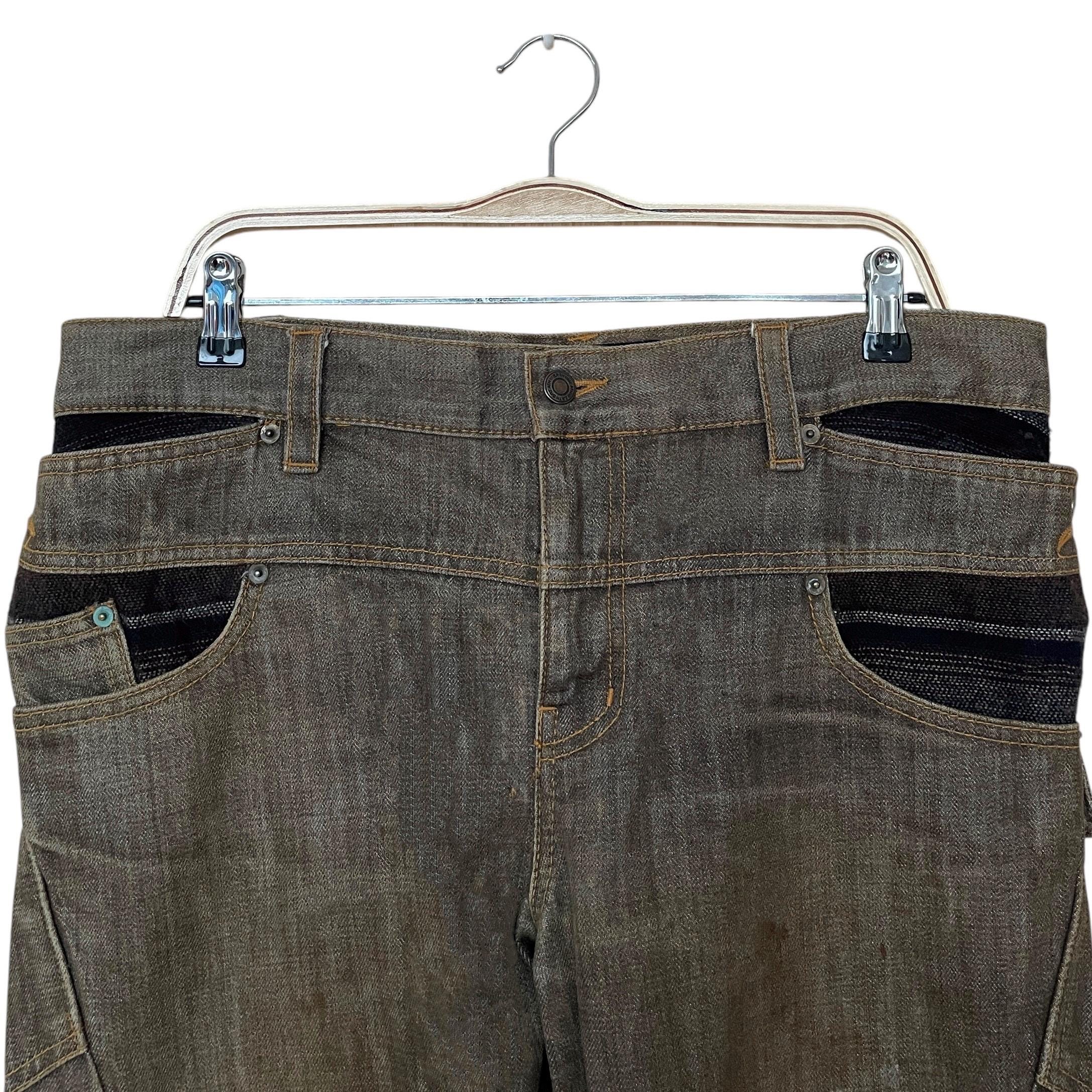 Rare Vintage Japanese Brand Breath Mint Double Waist Jeans 2000s