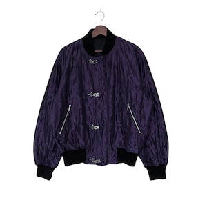 【じゅん】カナダ製 古着 80's コックジャケット 黒 Vintage JUNKO KOSHINO 1980s Varsity Jacket Size Large / 80s
