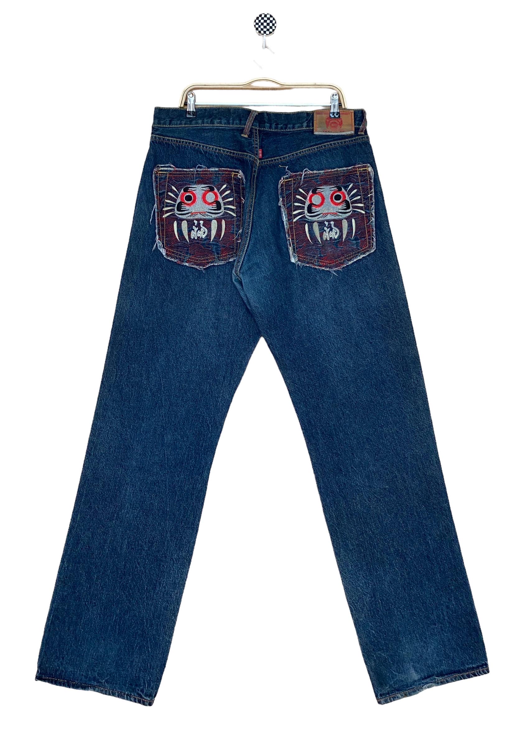 Rare Vintage Japanese Brand Red Monkey Sukajan Jeans 2000s